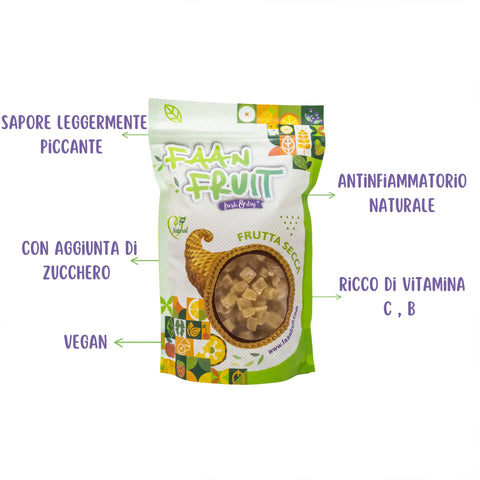 Zenzero disidratato a cubetti