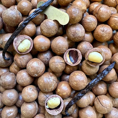 Noci Macadamia in Guscio Tostate alla Vaniglia